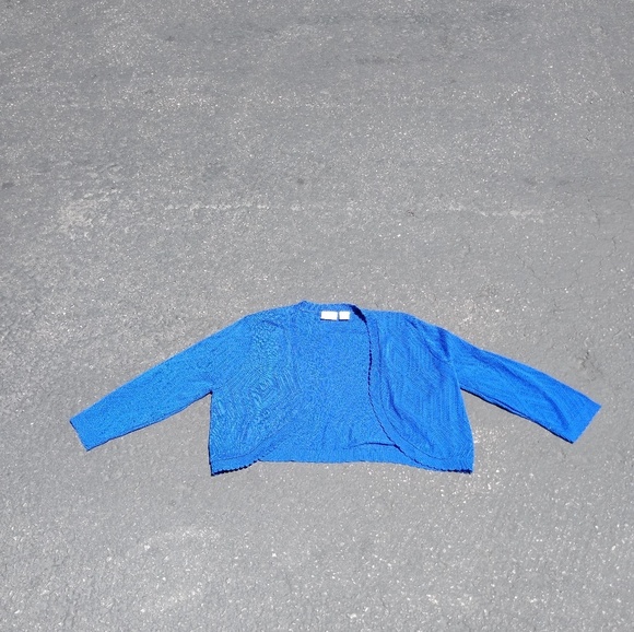 Kim Rogers Royal Blue Cropped Shrug - Picture 1 of 5